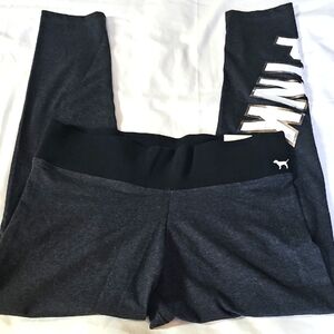 PINK Victoria's Secret Dark Gray and Black Leggings